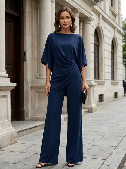 Gabriella | Conjunto Blusa Drapeada y Pantalón Ancho