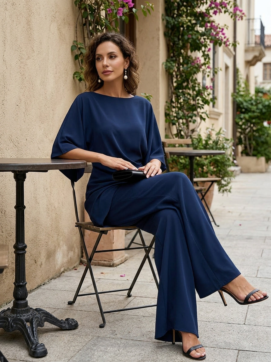 Gabriella | Conjunto Blusa Drapeada y Pantalón Ancho