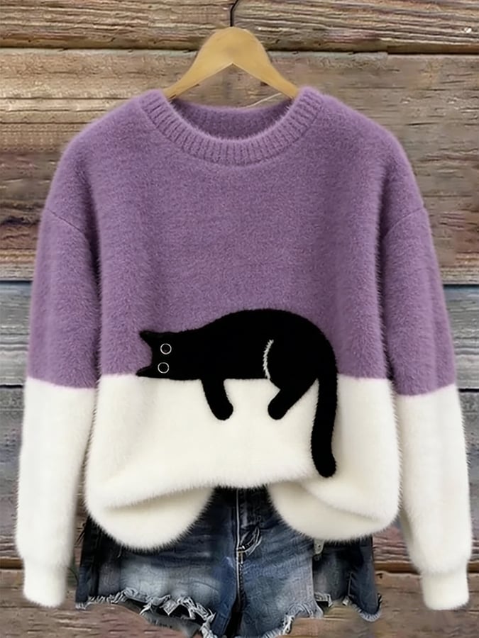 Cristina | Suéter Oversize Elegante con Gato