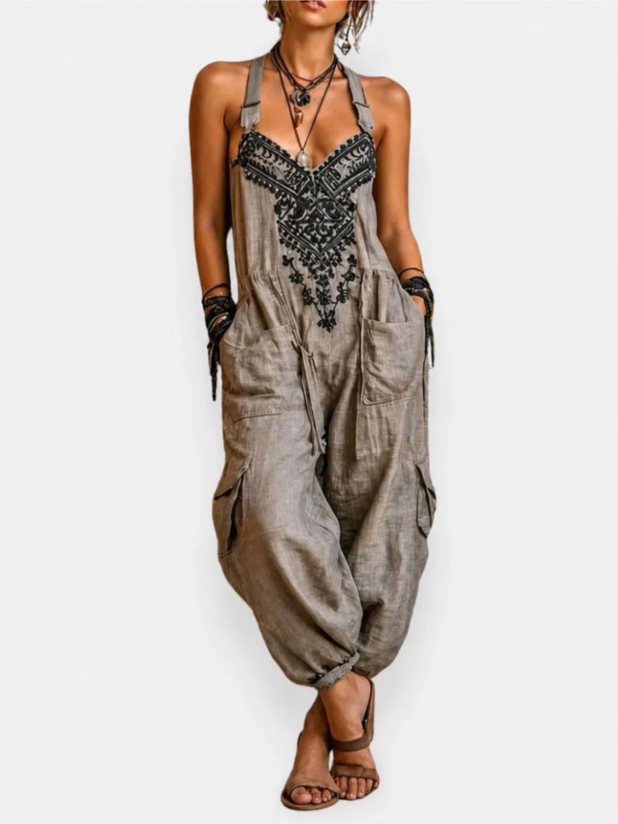 Emma | Mono Boho con Bolsillos de Parche