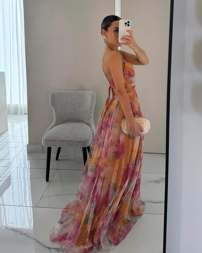 Giselle | Vestido largo con estampado floral encantador