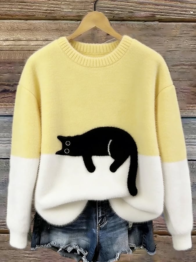 Cristina | Suéter Oversize Elegante con Gato