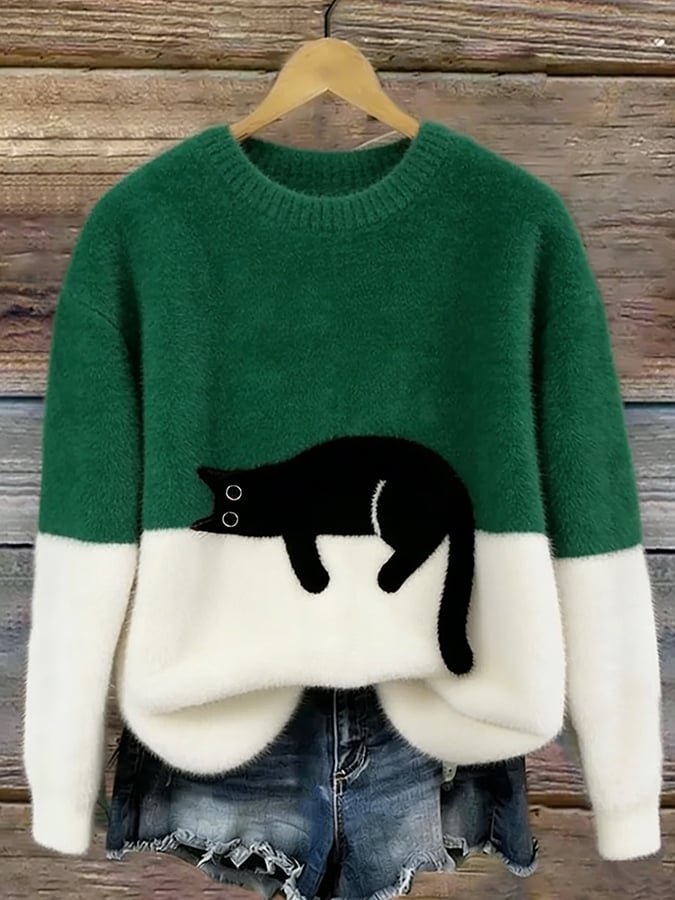 Cristina | Suéter Oversize Elegante con Gato