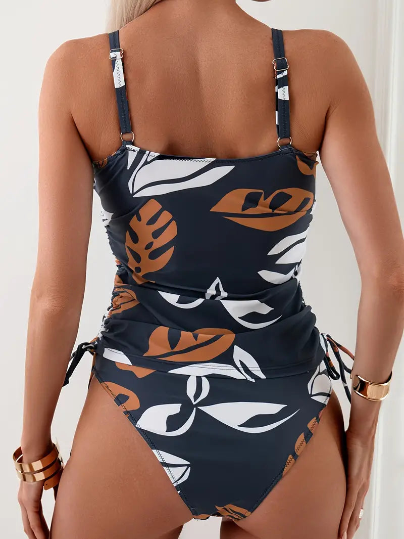 Tankini Venere – Bikini con Estampado Tropical de Hojas