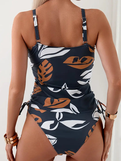 Tankini Venere – Bikini con Estampado Tropical de Hojas