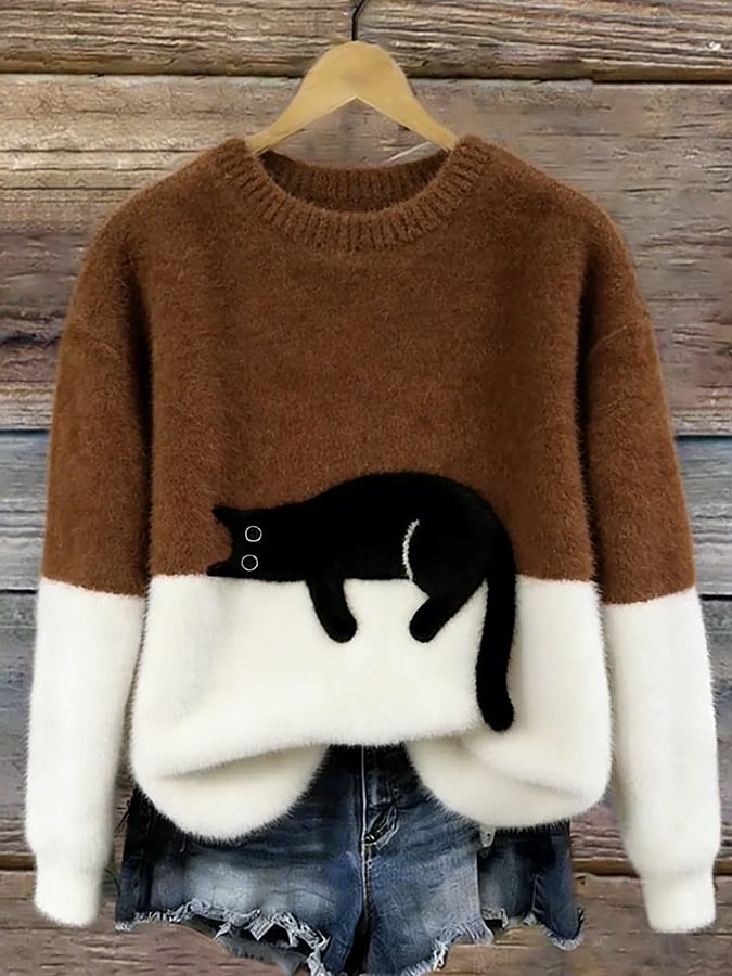 Cristina | Suéter Oversize Elegante con Gato
