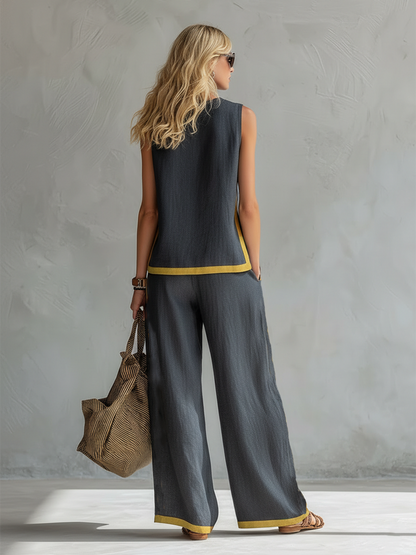 Dalia™- Conjunto de chaleco y pantalón elegante y casual
