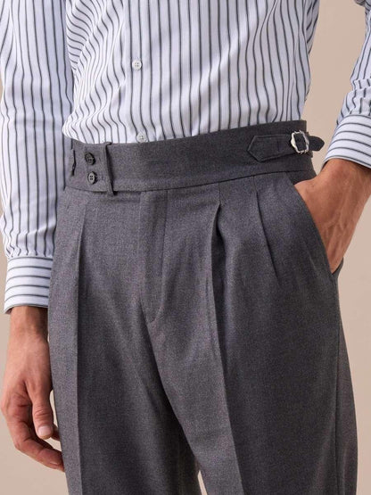 Mauro - Pantalones de cintura alta con doble pliegue