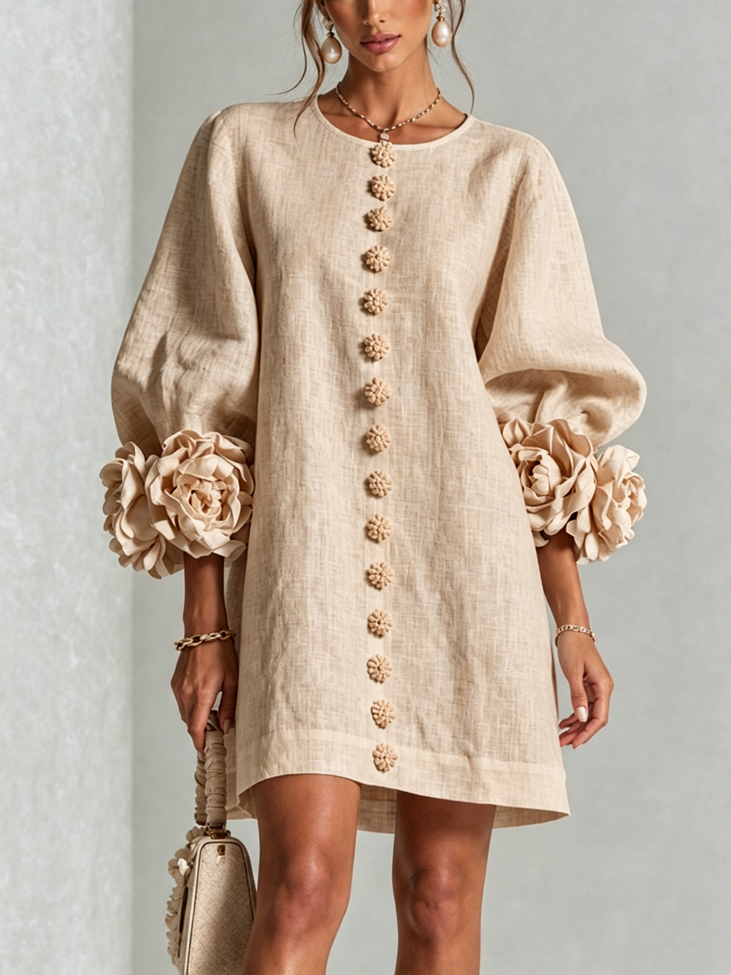 Lola | Mini Vestido con Estampado Floral y Cierre de Botones