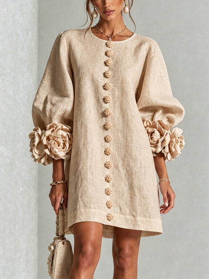 Lola | Mini Vestido con Estampado Floral y Cierre de Botones
