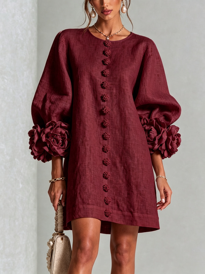 Lola | Mini Vestido con Estampado Floral y Cierre de Botones
