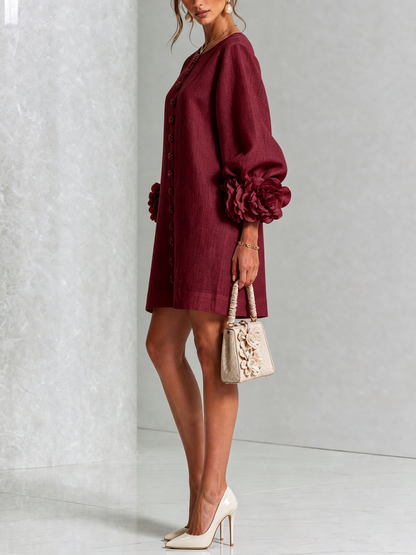 Lola | Mini Vestido con Estampado Floral y Cierre de Botones