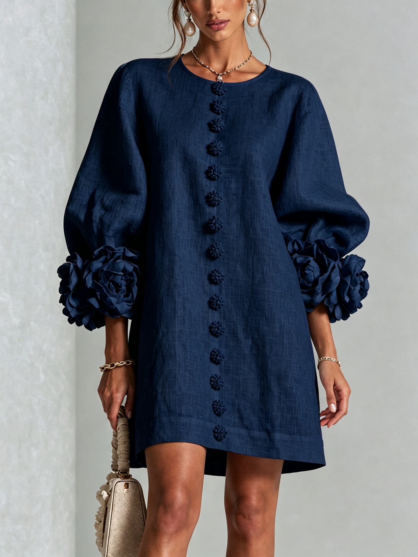 Lola | Mini Vestido con Estampado Floral y Cierre de Botones