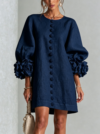 Lola | Mini Vestido con Estampado Floral y Cierre de Botones