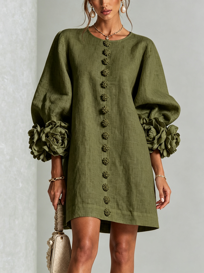 Lola | Mini Vestido con Estampado Floral y Cierre de Botones