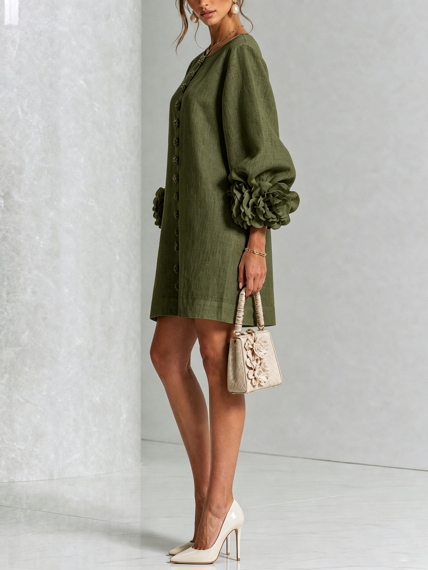 Lola | Mini Vestido con Estampado Floral y Cierre de Botones