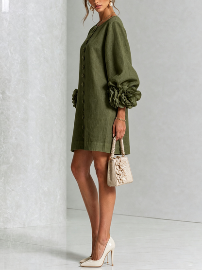 Lola | Mini Vestido con Estampado Floral y Cierre de Botones
