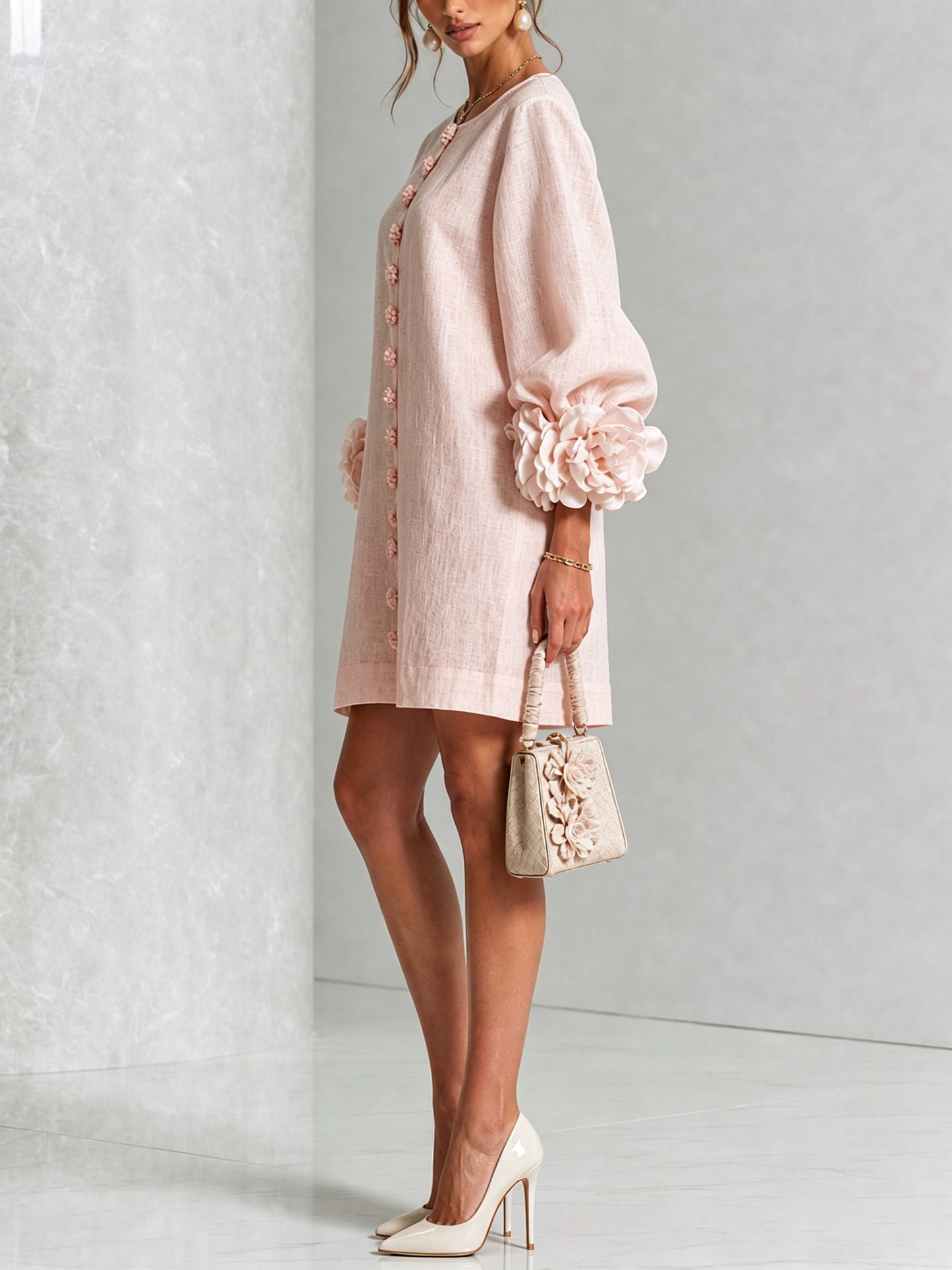 Lola | Mini Vestido con Estampado Floral y Cierre de Botones
