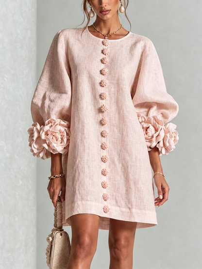 Lola | Mini Vestido con Estampado Floral y Cierre de Botones