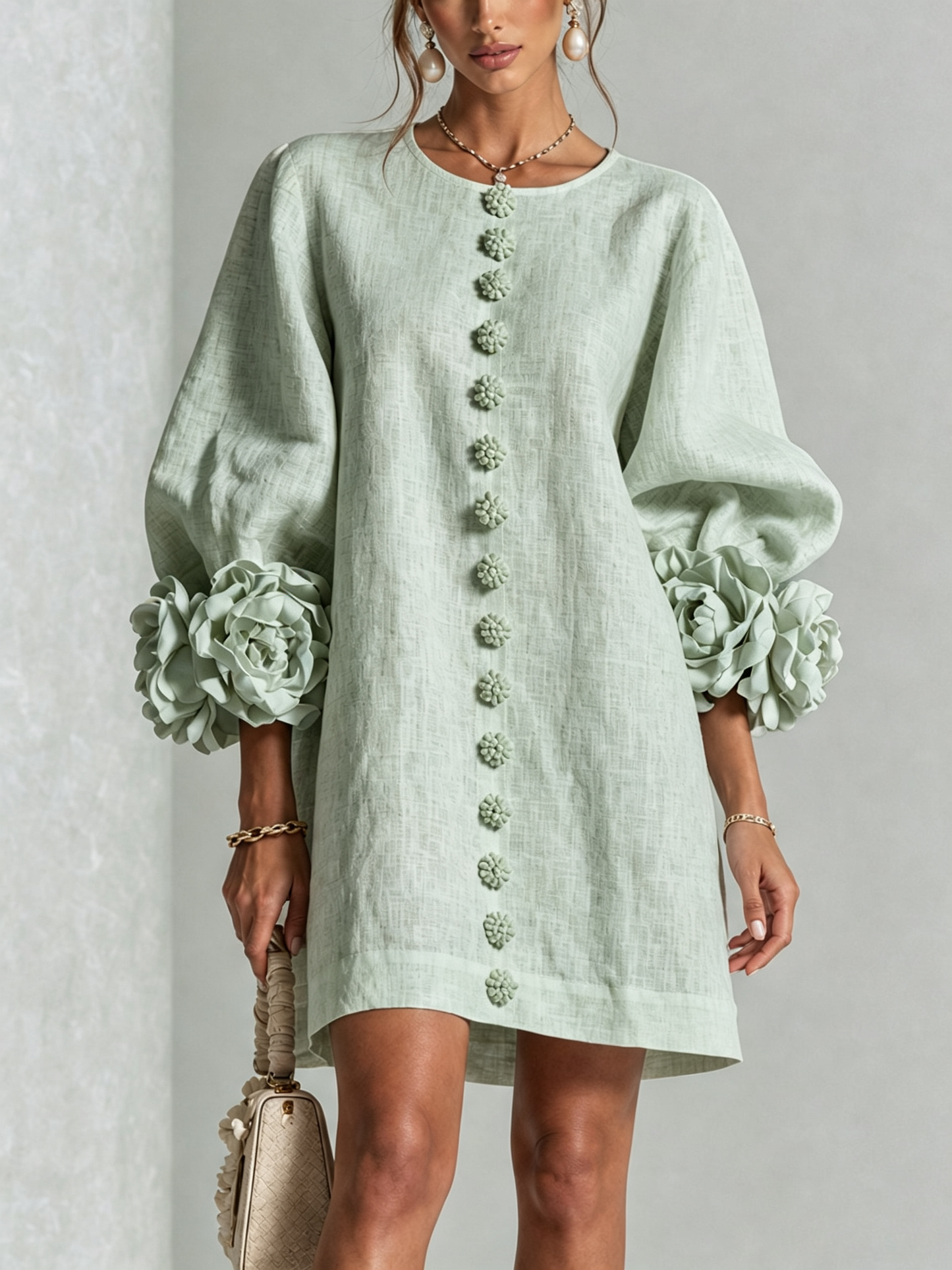 Lola | Mini Vestido con Estampado Floral y Cierre de Botones