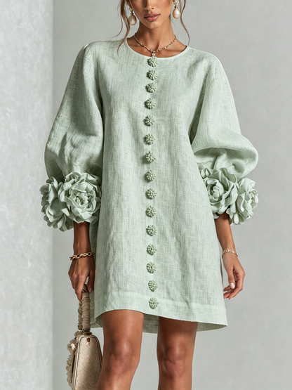 Lola | Mini Vestido con Estampado Floral y Cierre de Botones