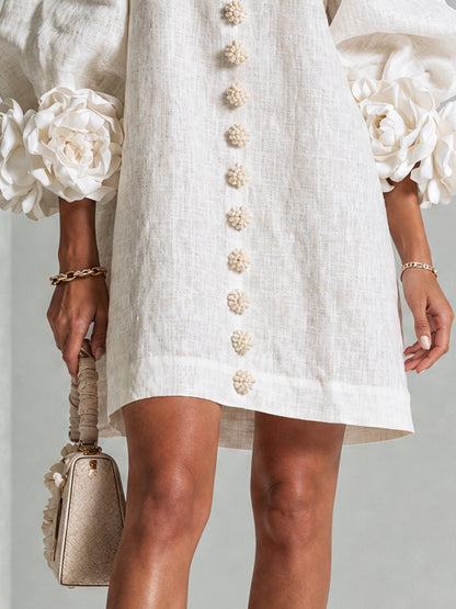 Lola | Mini Vestido con Estampado Floral y Cierre de Botones