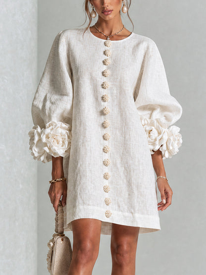 Lola | Mini Vestido con Estampado Floral y Cierre de Botones