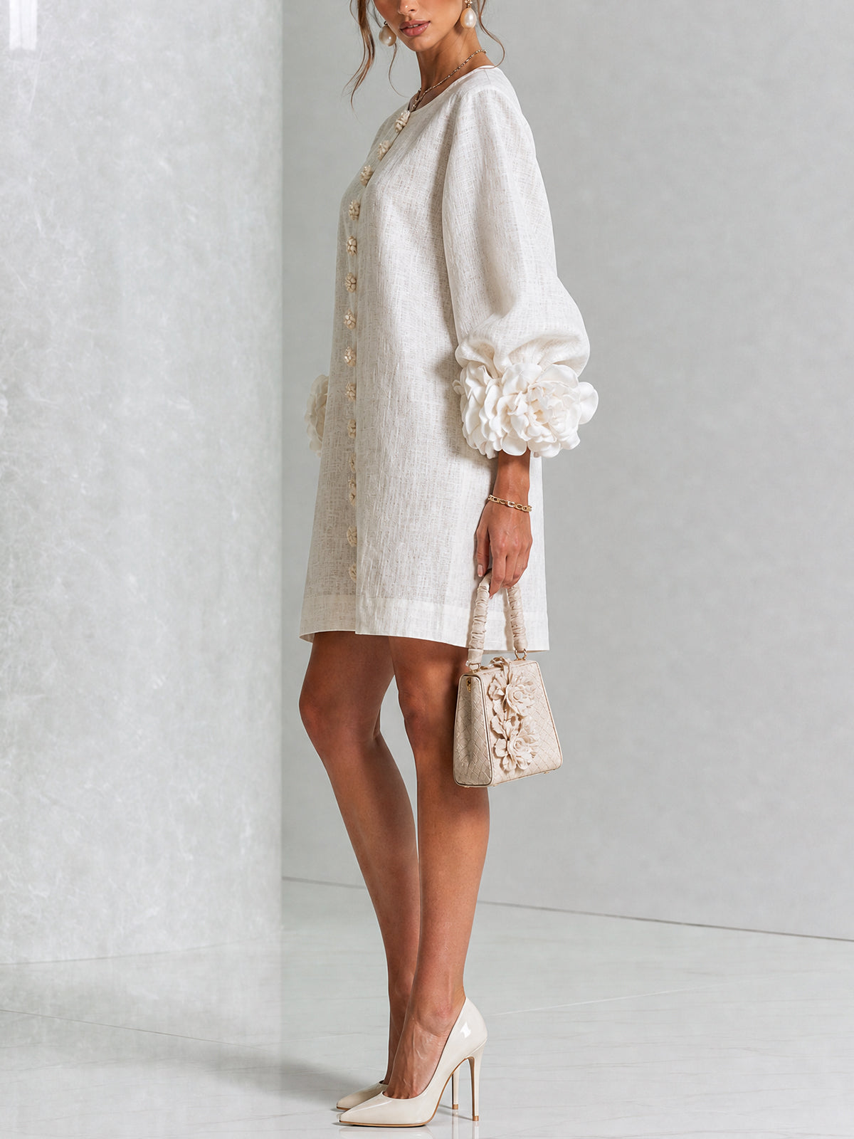 Lola | Mini Vestido con Estampado Floral y Cierre de Botones