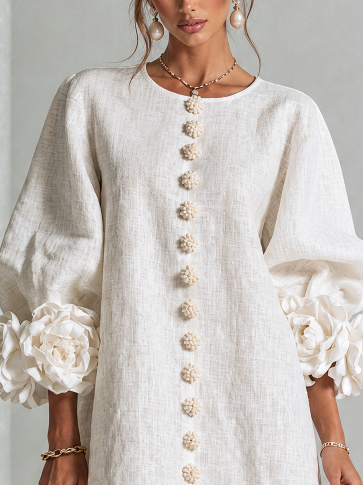 Lola | Mini Vestido con Estampado Floral y Cierre de Botones