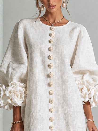 Lola | Mini Vestido con Estampado Floral y Cierre de Botones