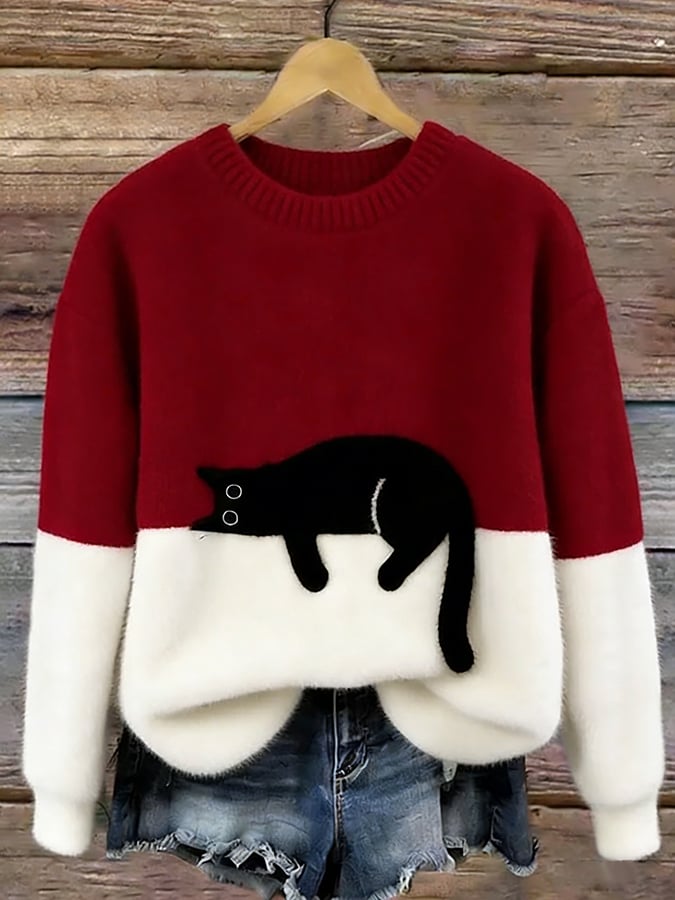 Cristina | Suéter Oversize Elegante con Gato