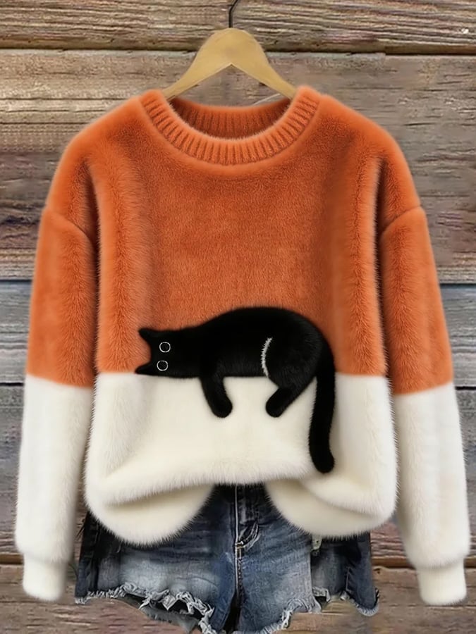 Cristina | Suéter Oversize Elegante con Gato