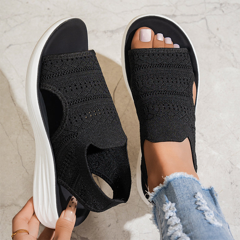 Anne™ | Sandalias de plataforma confeccionadas en material transpirable para mujer.