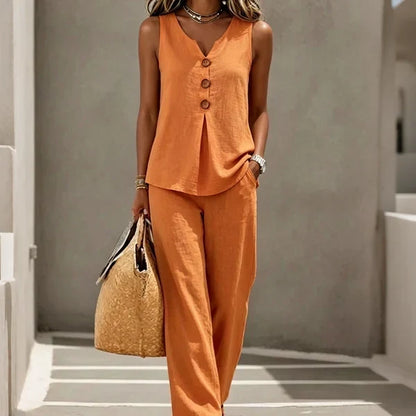 Crema | Conjunto Amplio de Dos Piezas