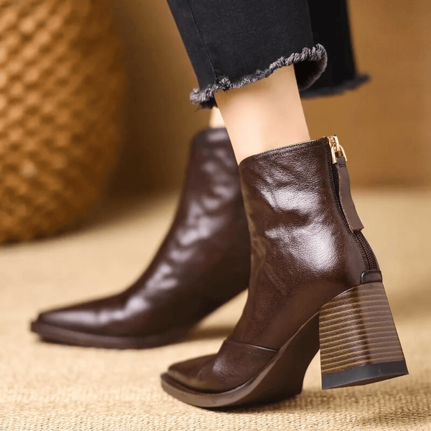 Zaira - Botines de lujo con tacón medio